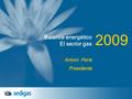 1 2009 Balance energético El sector gas Antoni Peris Presidente.