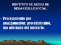 Instituto de redes de desarrollo social Procesamiento por amalgamación: procedimientos, uso adecuado del mercurio.