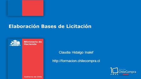 Elaboración Bases de Licitación Claudia Hidalgo Inalef
