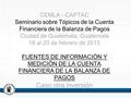 CEMLA - CAPTAC Seminario sobre Tópicos de la Cuenta Financiera de la Balanza de Pagos Ciudad de Guatemala, Guatemala 18 al 20 de febrero de 2015 FUENTES.