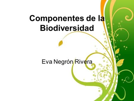 Componentes de la Biodiversidad