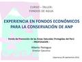 EXPERIENCIA EN FONDOS ECONÓMICOS PARA LA CONSERVACIÓN DE ANP Fondo de Promoción de las Áreas Naturales Protegidas del Perú - PROFONANPE - Alberto Paniagua.