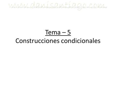 Tema – 5 Construcciones condicionales. 5.1. Introducción En un programa es usual ejecutar unas instrucciones u otras en función de unas condiciones especificadas.