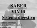SABER VIVIR Sistema digestivo Aula de la Experiencia Sede de La Palma del Condado Curso 2015-16.