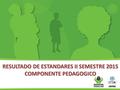 RESULTADO DE ESTANDARES II SEMESTRE 2015 COMPONENTE PEDAGOGICO