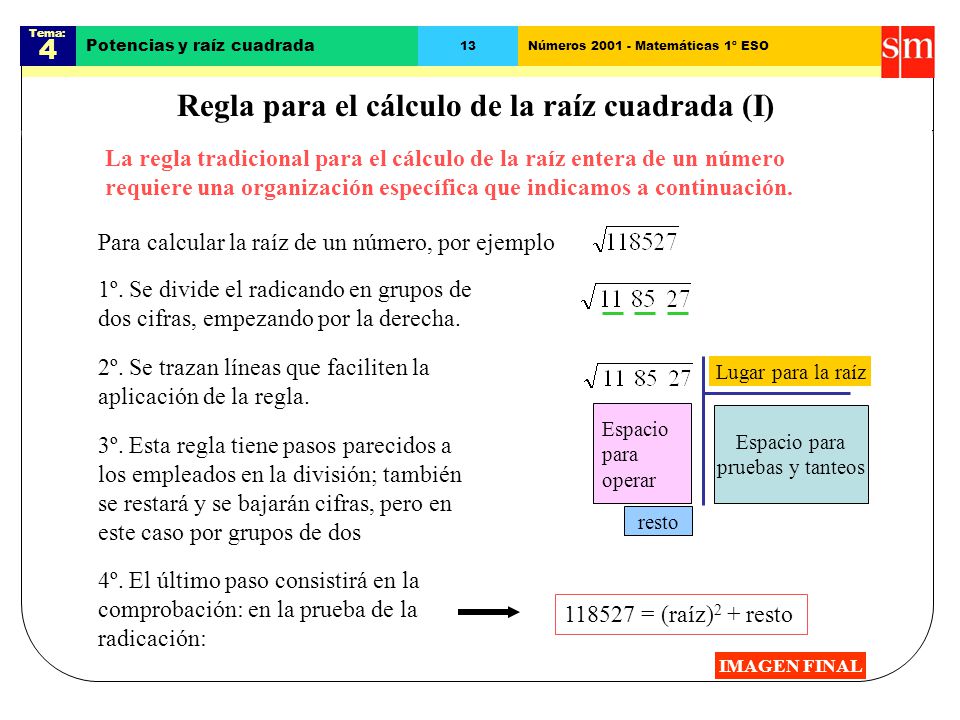 como se calcula la raiz cuadrada de un numero potencias de exponente natural mayor que 1 ppt video como se calcula la raiz cuadrada de un numero potencias de exponente natural mayor que 1 ppt video