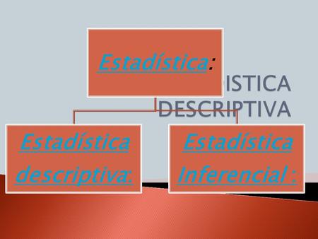 EstadísticaEstadística: Estadística descriptiva: Estadística Inferencial :