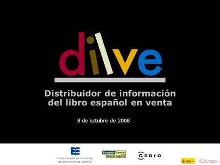 Distribuidor de información del libro español en venta 8 de octubre de 2008.