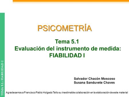 Tema 5.1 Evaluación del instrumento de medida: