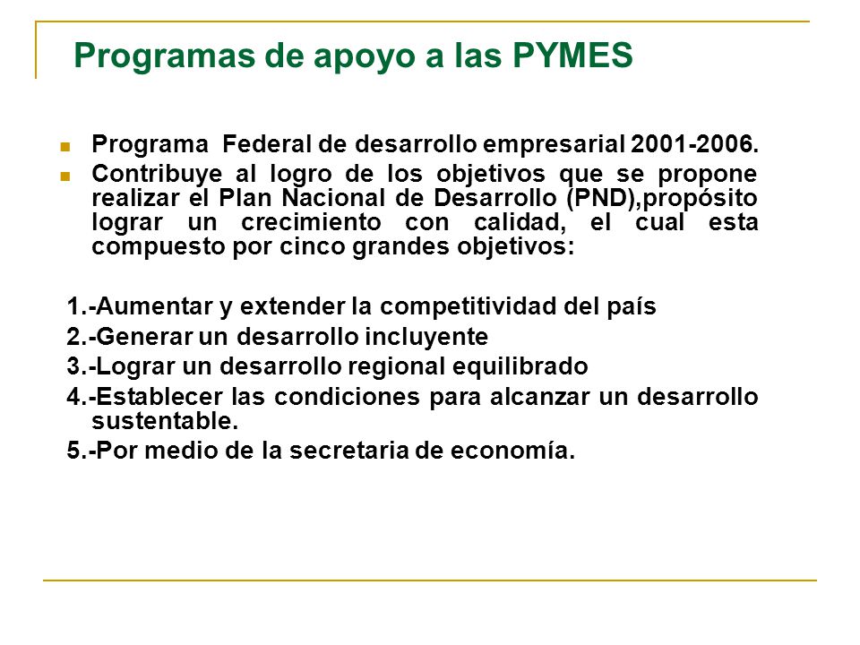 programas de apoyo a pymes
