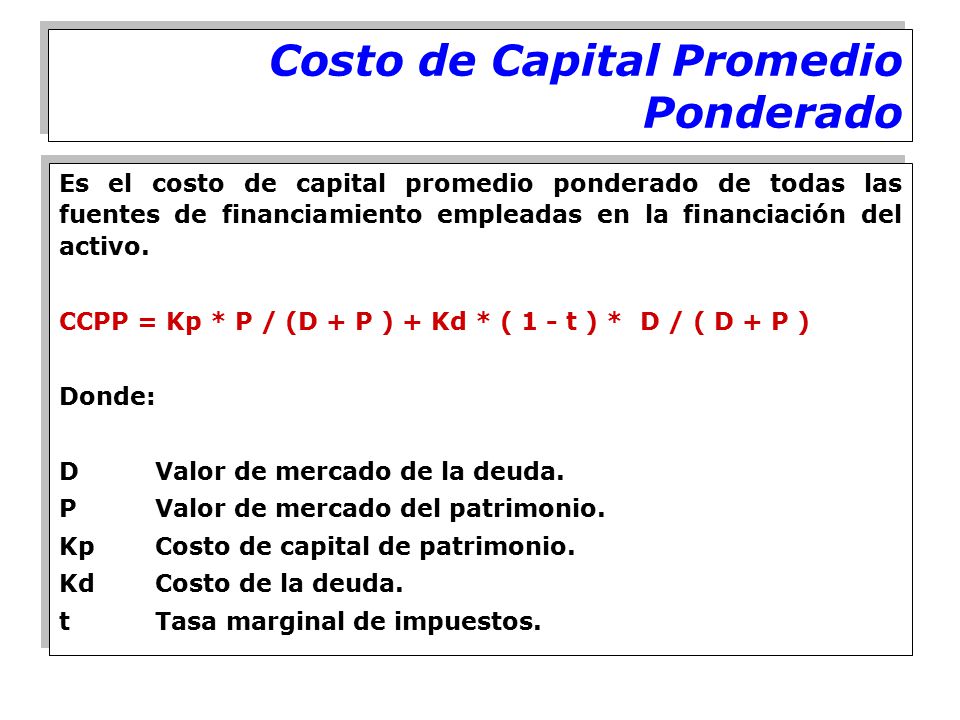 costo de capital essay The debt cost of capital 14 in mid-2012, ralston purina had aa-rated, 10-year bonds outstanding with a yield to maturity of 205% a what is the highest expected return these bonds could have. costo de capital essay The debt cost of capital 14 in mid-2012, ralston purina had aa-rated, 10-year bonds outstanding with a yield to maturity of 205% a what is the highest expected return these bonds could have.