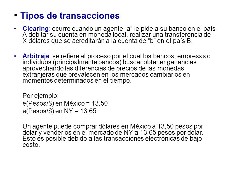 7 tipos de transacciones en el mercado forex