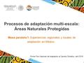 Procesos de adaptación multi-escala: Áreas Naturales Protegidas Mesa paralela 1. Experiencias regionales y locales de adaptación en México. Primer Foro.