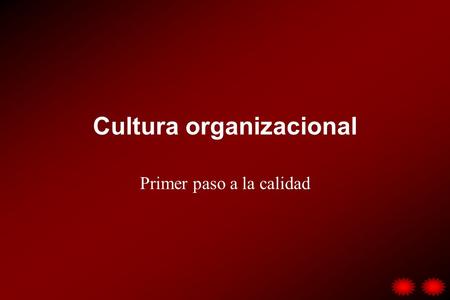 Cultura organizacional Primer paso a la calidad. Concepto Es el modo de ser de una organización. Es el conjunto de normas y valores que sustentan su identidad.
