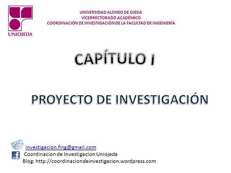 CAPÍTULO I PROYECTO DE INVESTIGACIÓN