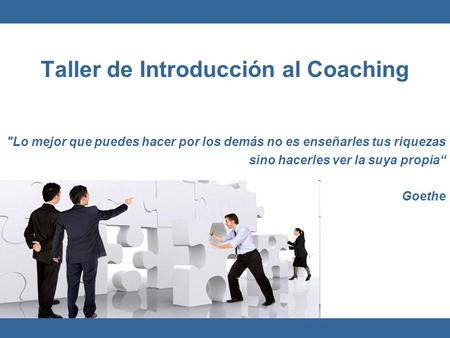 Taller de Introducción al Coaching