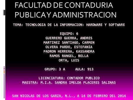 FACULTAD DE CONTADURIA PUBLICA Y ADMINISTRACION