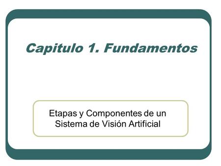 Etapas y Componentes de un Sistema de Visión Artificial