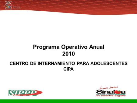 Programa Operativo Anual CENTRO DE INTERNAMIENTO PARA ADOLESCENTES