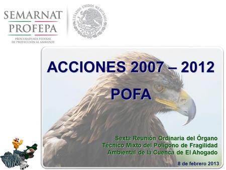 Sexta Reunión Ordinaria del Órgano Técnico Mixto del Polígono de Fragilidad Ambiental de la Cuenca de El Ahogado 8 de febrero 2013 ACCIONES 2007 – 2012.