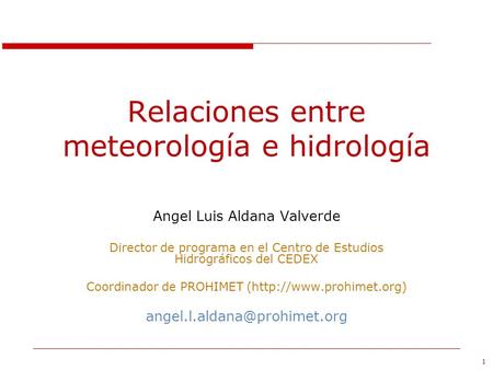 Relaciones entre meteorología e hidrología