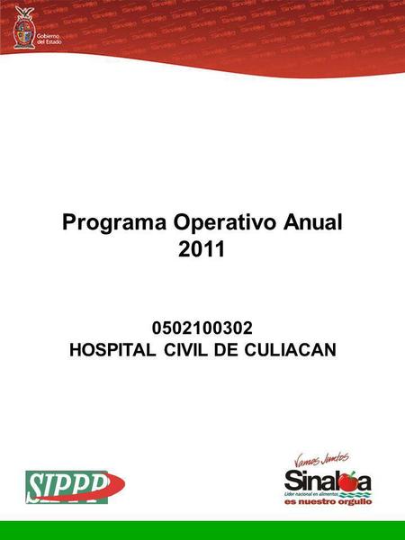 Programa Operativo Anual HOSPITAL CIVIL DE CULIACAN