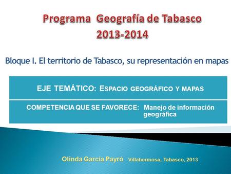 Programa Geografía de Tabasco