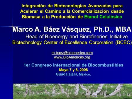 Marco A. Báez Vásquez, Ph.D., MBA