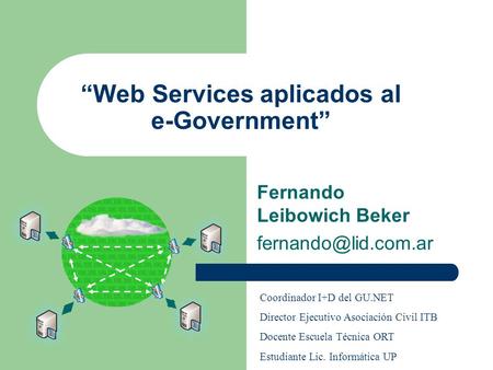 “Web Services aplicados al e-Government”