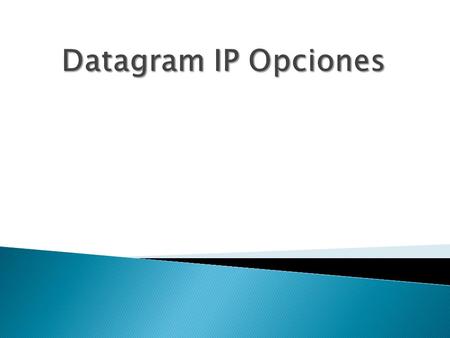 Datagram IP Opciones.