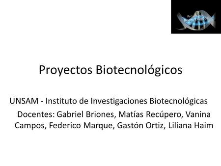 Proyectos Biotecnológicos