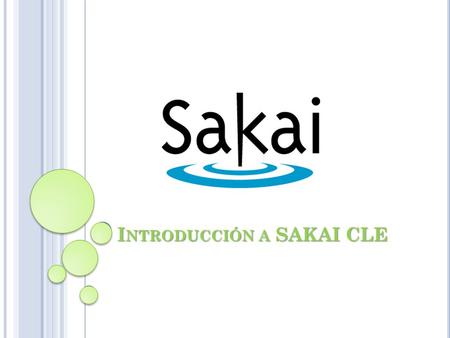Introducción a SAKAI CLE