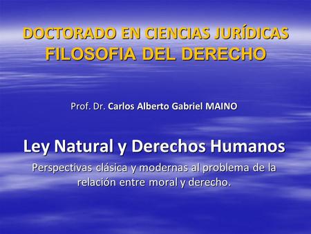 DOCTORADO EN CIENCIAS JURÍDICAS FILOSOFIA DEL DERECHO