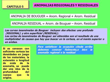 ANOMALIAS REGIONALES Y RESIDUALES