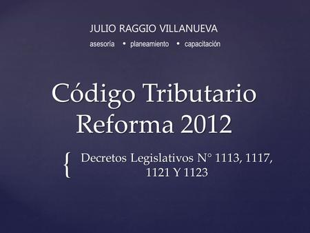 Código Tributario Reforma 2012