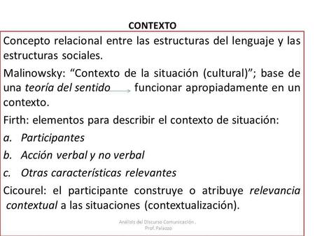 Análisis del Discurso Comunicación .