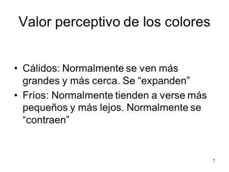 Valor perceptivo de los colores