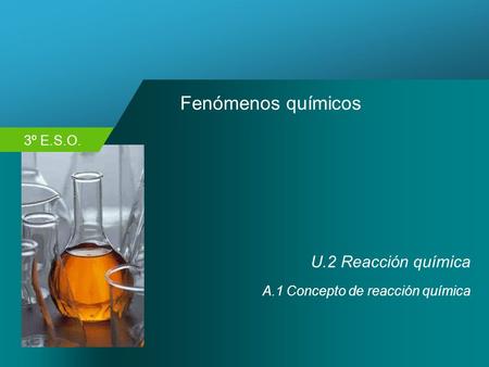 3º E.S.O. Fenómenos químicos U.2 Reacción química A.1 Concepto de reacción química.