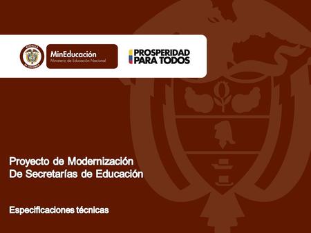 Proyecto de Modernización De Secretarías de Educación