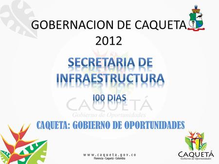 GOBERNACION DE CAQUETA 2012. 2Planeación Departamental del Caquetá EMPALME CONTRATACION 2011 CIERRE A 31 DE DICIEMBRE DE 2011 188 CONTRATOS CONTRATOS.