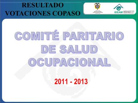 2011 - 2013 COMITÉ PARITARIO DE SALUD OCUPACIONAL.