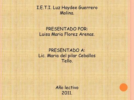 I.E.T.I. Luz Haydee Guerrero Molina.