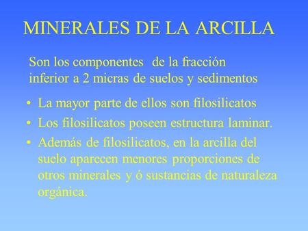 MINERALES DE LA ARCILLA
