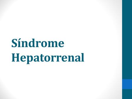 Síndrome Hepatorrenal