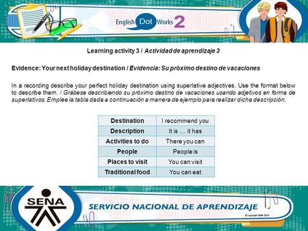 Learning activity 3 / Actividad de aprendizaje 3