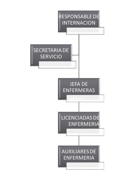 RESPONSABLE DE INTERNACION JEFA DE ENFERMERAS LICENCIADAS DE ENFERMERIA AUXILIARES DE ENFERMERIA SECRETARIA DE SERVICIO