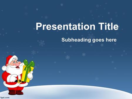 Presentation Title Subheading goes here.