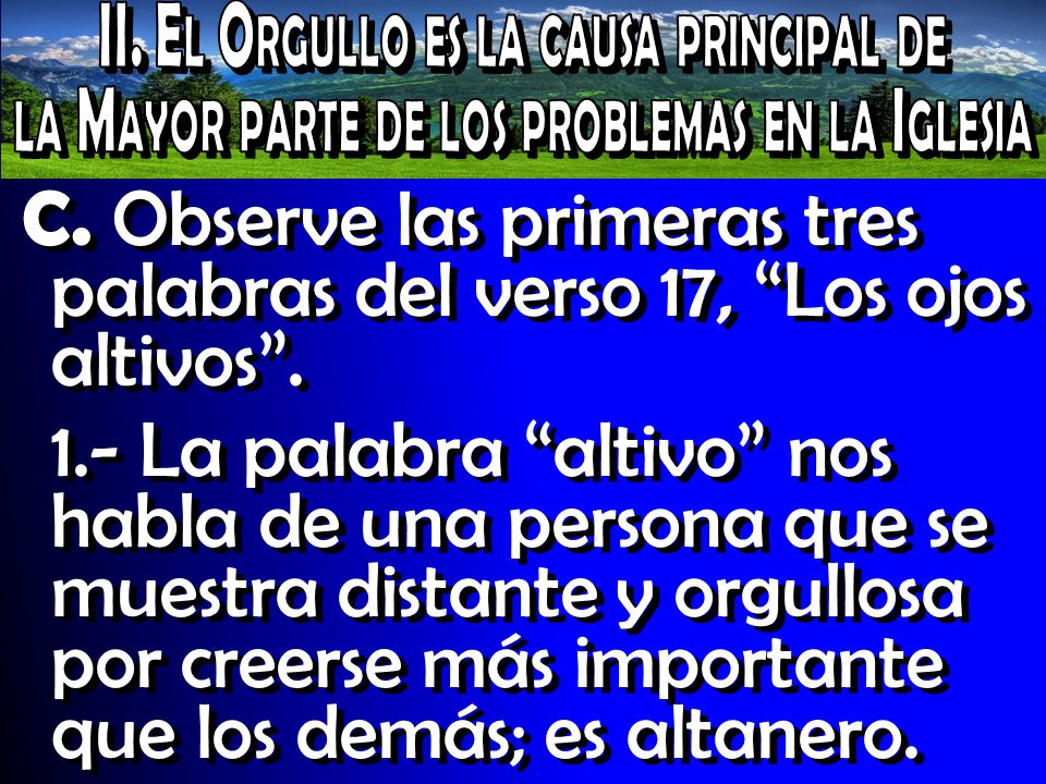 La causa de todos los problemas en la iglesia, ppt video online ... Altanera q significa