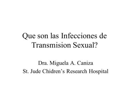 Que son las Infecciones de Transmision Sexual?