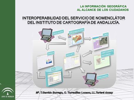 Consejería de Vivienda y Ordenación del Territorio Instituto de Cartografía de Andalucía LA INFORMACIÓN GEOGRÁFICA AL ALCANCE DE LOS CIUDADANOS.